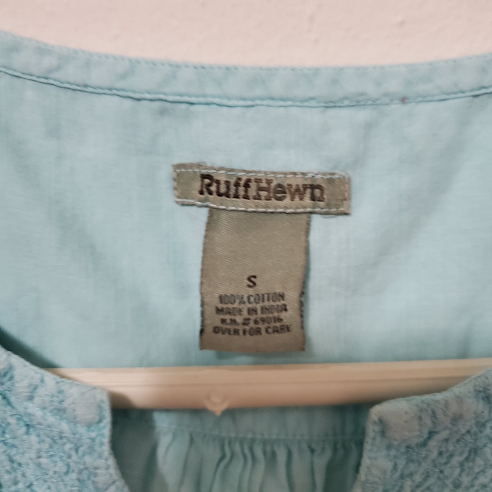 Ruff Hewn Light Blue Partial Button Top - Picture 5 of 6